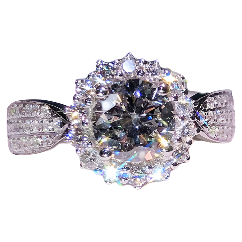 S925 Luxury Moissanite-Inspired Ring – Full Pavé European Style
