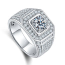 S925 Luxury Iced Out Men’s Moissanite Ring – Bold Full Pavé Statement Design