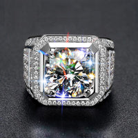 S925 Luxury Iced Out Men’s Moissanite Ring – Bold Full Pavé Statement Design