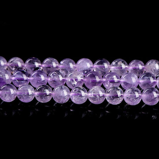 Natural Lavender Amethyst Round Beads – Light Purple Crystal for DIY