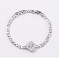 S925 Moissanite Clover Bracelet – Elegant Sparkle with Lucky Charm Design