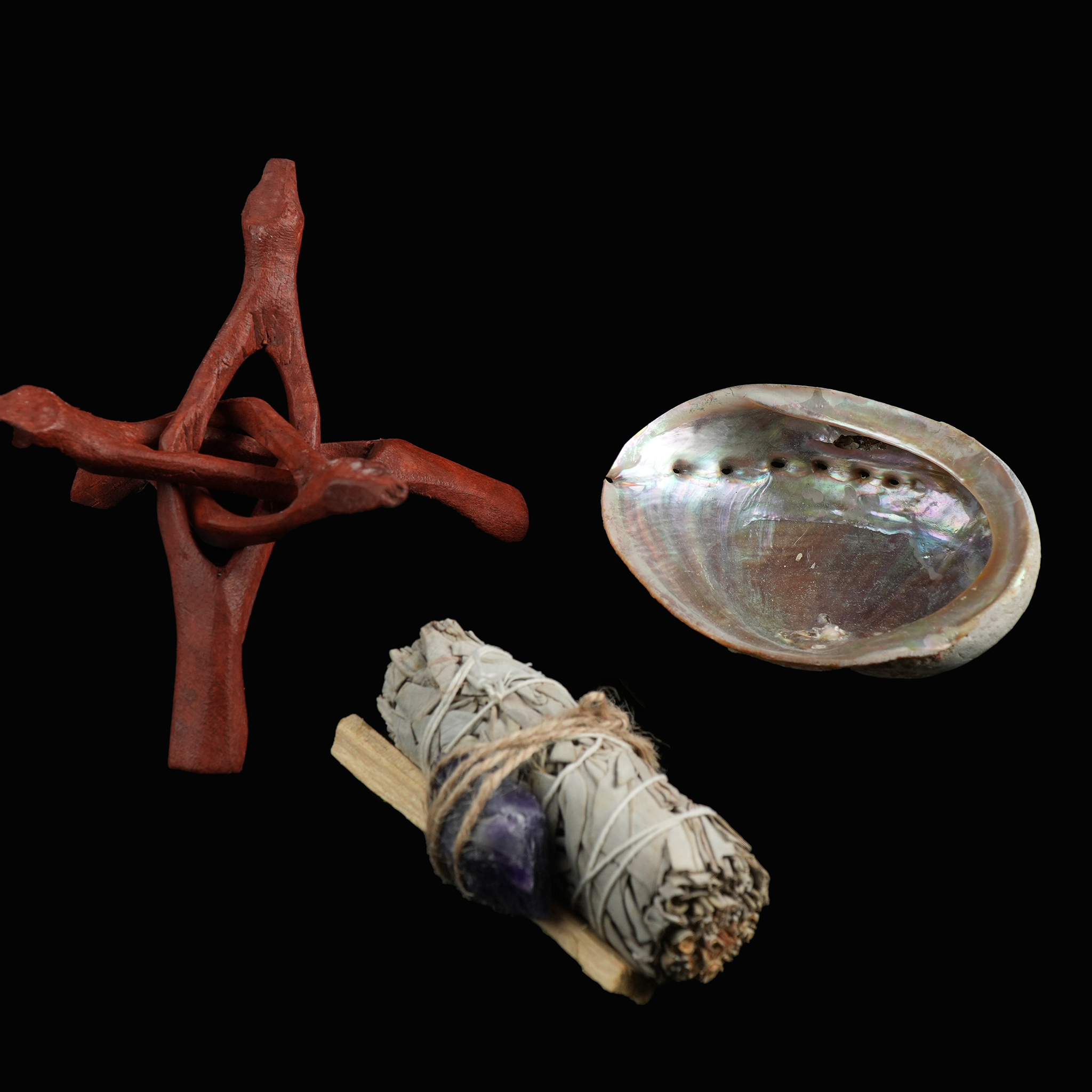Crystal-Infused Smudge Kit with White Sage & Palo Santo – Aromatherapy & Energy Cleansing Set