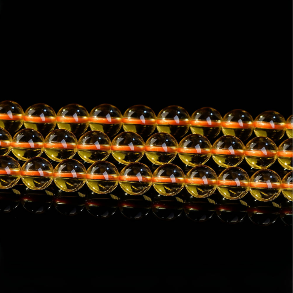 Premium Natural Yellow Crystal Round Beads – Polished Loose Beads for DIY Jewelry Making