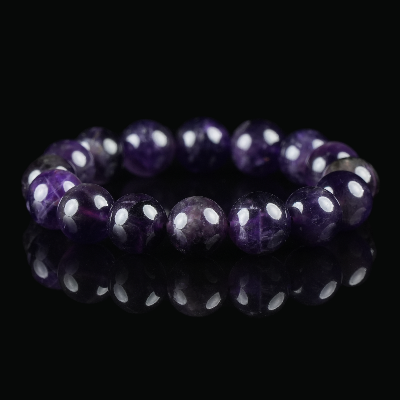 Uruguayan Amethyst Bracelet – Deep Purple Healing Crystal for Calm & Clarity