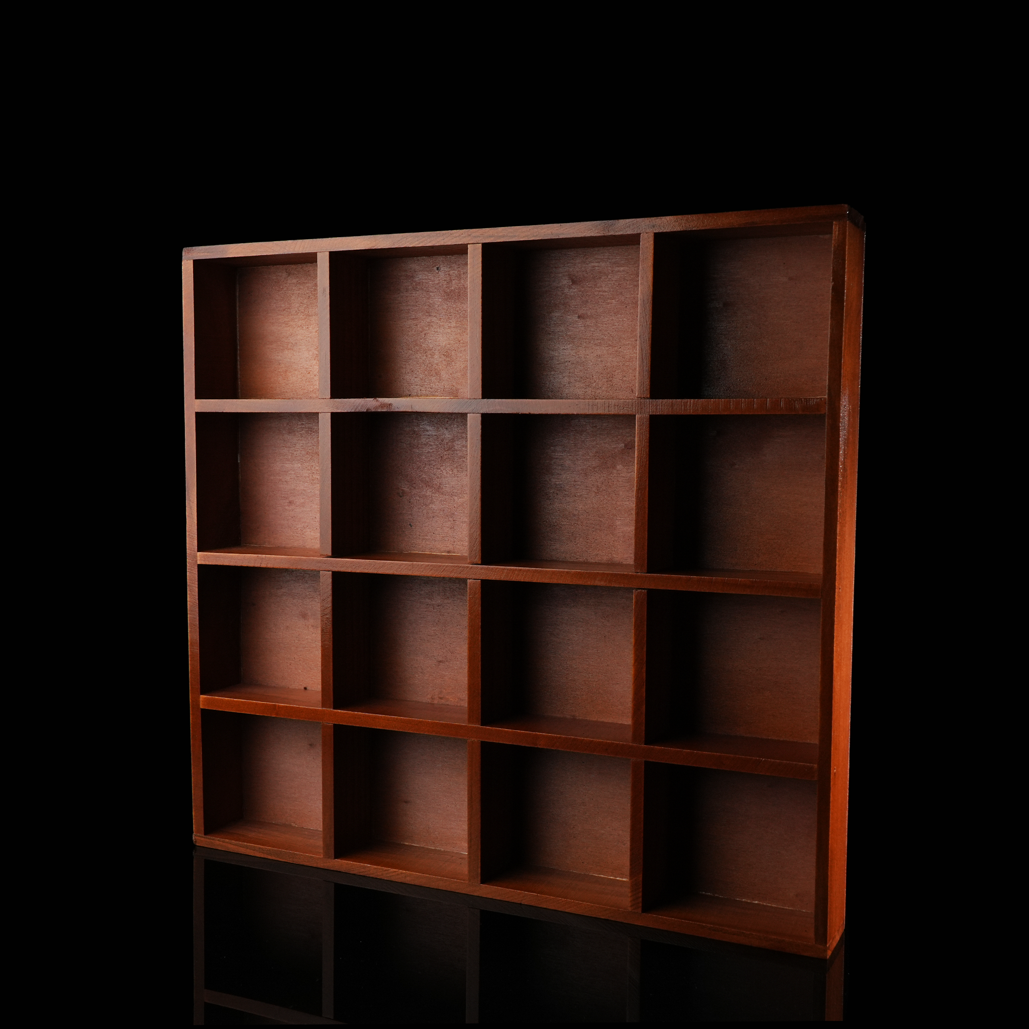 Wooden Storage Organizer Box – 16-Grid Display Shelf for Crystals & Small Items