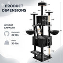 WeCharmer Cat Tree / Tower for Indoor with Green Leaves, Cat Condo Cozy Plush House with Hang Ball,  Pet Furniture with Scratching Posts cat  tree