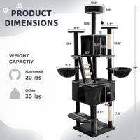 WeCharmer Cat Tree / Tower for Indoor with Green Leaves, Cat Condo Cozy Plush House with Hang Ball,  Pet Furniture with Scratching Posts cat  tree