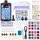 153 PCS Jewelry Making Kit, Beginner Resin Kit,Resin Accessories for Keychains, Jewelry, Earrings, Necklaces, Pendants,DIY Handmade Holiday Gift Crafts,Comes With Tutorial For Beginners,85Pcs Dried Flowers Kit - Let's Resin