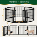 Dog Playpen 6/8/12/16 Panels Metal Pet Playpen, Outdoor Indoor Dog Exercise Barrier Fence, 24/32/40/47 inch