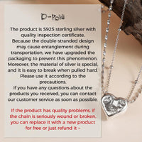 D-POW Heart Pendant Necklace - 925 Sterling Silver with Platinum Plating, 18" Chain, 0.6" Pendant, Valentine’s Day Gift, Hypoallergenic & Tarnish-Resistant
