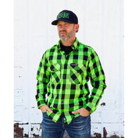 The "Incredible H" Green & Black Flannel (Hidden Snap Collars)