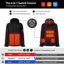 iHood Men's Heated Jacket with Detachable Hood 14400mah Battery, Waterproof Winter Outdoor Heating Jackets for Men