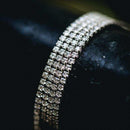 GLD Micro Tennis Necklace in 14k White Gold - Gold Plated, CZ Diamond Stones, Chain Lengths 16-28"