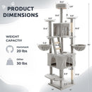 WeCharmer Cat Tree / Tower for Indoor with Green Leaves, Cat Condo Cozy Plush House with Hang Ball,  Pet Furniture with Scratching Posts cat  tree