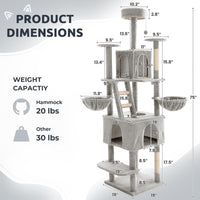 WeCharmer Cat Tree / Tower for Indoor with Green Leaves, Cat Condo Cozy Plush House with Hang Ball,  Pet Furniture with Scratching Posts cat  tree