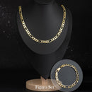 Holylegend 14K Gold-Plated Rope, Cuban, Figaro Set, 24" Length, Necklaces & Bracelet