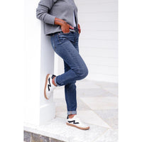 Judy Blue Meant To Be Mid Rise Dark Wash Multiple Inseam Relaxed Fit Jeans