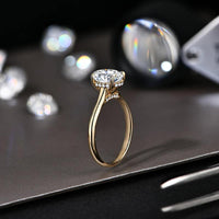 Oval Cut 2.0ct D VVS1 Color Lab-Created Moissanite Ring Jewelry for Women 925 Sterling Silver Engagement Wedding Lady's Gift Luxury R112