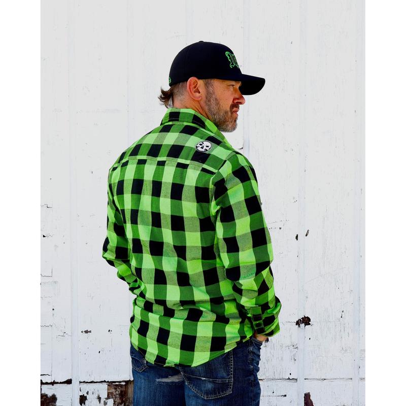 The "Incredible H" Green & Black Flannel (Hidden Snap Collars)