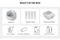 PetPivot AutoScooper 11 Open-Top Self-Cleaning Cat Litter Box，Odor-Free Waste Disposal includes Trash Bags