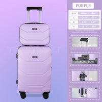HOt 2025 multifunctional two-piece suitcase, YOUGGELl suitcasea must-have for going out, carry-on suitcase 20 inch+ 13inch /360° universal wheels, cup holder suitcase, chargingport suitcase unisex /business trip / travel /school must-have #outdoorfun