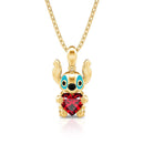 Jeulia Hug Me "Little Monster" Heart Cut Sterling Silver Necklace