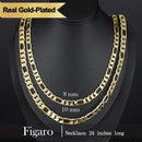 Holylegend 14K Gold-Plated Rope, Cuban, Figaro Set, 24" Length, Necklaces & Bracelet