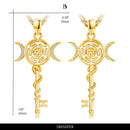DRINSPER Hecate Necklace 925 Sterling Silver Goddess of Witches of Magic Hekate Pendant Necklace Ancient Greek Mythology Night of Hekate The Ancient Origins of the Goddess of Witchcraft and Moon Amulet Jewelry Pagan Jewelry for Women Men