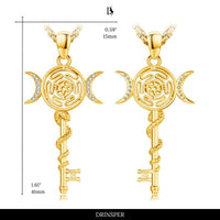 DRINSPER Hecate Necklace 925 Sterling Silver Goddess of Witches of Magic Hekate Pendant Necklace Ancient Greek Mythology Night of Hekate The Ancient Origins of the Goddess of Witchcraft and Moon Amulet Jewelry Pagan Jewelry for Women Men