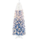 【Led Light】Yaheetech Pre-lit Artificial Christmas Tree with Incandescent Warm White Lights, Snow Flocked Full Prelighted Xmas Tree Foldable Stand Decor Decoration Ornaments