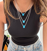 Protect Your Peace 18k Gold Plated Adjustable Chain and Turquoise Glass Bead Necklace For All Genders - Vibrant Hue, Protective Properties, 3 Chain Lengths