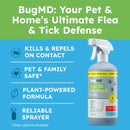 Flea & Tick Spray for Dogs, Cats & Home – Plant-Based Formula with Cedarwood Oil – Indoor/Outdoor Use – 16 oz