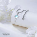 Audinceed Hecate's Key S925 Sterling Silver Moonstone Necklace, Witchtok Collection, Hekate Triple Moon Goddess Pagan Wiccan Magic Silver Necklace Pendant Protection Blessed Amulet Jewelry Gift for Women Men