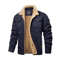MAGCOMSEN Men's Winter Jacket Sherpa Lined Jacket Warm Trucker Coat Multi Pocket Casual Collared Menswear Tops Cotton Fleece Long Sleeve