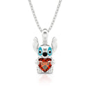 Jeulia Hug Me "Little Monster" Heart Cut Sterling Silver Necklace