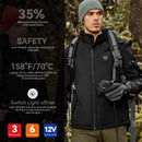 iHood Men's Heated Jacket with Detachable Hood 14400mah Battery, Waterproof Winter Outdoor Heating Jackets for Men