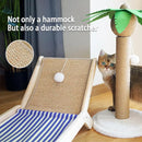 Beach Chair Cat Hammock, Elevated Cat Beds for Indoor Cats, Original Cozy Lounger with Sisal Scratcher and Toy Ball Heavy Duty Magnetic Garage Screen Door cat house cat hammock