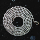 GLD Micro Tennis Necklace in 14k White Gold - Gold Plated, CZ Diamond Stones, Chain Lengths 16-28"