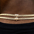 Micro Diamond Prong Cuban Necklace - 18k Yellow Gold- 6mm Chain with Gold Plating and CZ Diamonds 16-24" Lengths