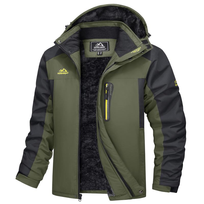 MAGCOMSEN Men's Winter Coats Water Resistant Snow Ski Jacket Fleece Lined Parka 4 Pockets