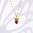 Jeulia Hug Me "Little Monster" Heart Cut Sterling Silver Necklace