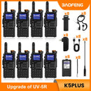 BAOFENG Radio K5PLUS 10W Max Power Long Range Handheld Ham Radio, Rechargeable Walkie Talkie Long Range Two Way GMRS Radio with NOAA Weather Alert Copy Frequency USB-C Charginng Emergency Survival Gear Audio