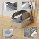 XXL Cat Litter Box Stainless Steel 20L with Lid, XL Large Metal Litter Box High Sided Design,Anti-Urine Leakage, Include Cat Mat & Litter Scoop, Never Absorbs Odors, Easy Cleaning, Non-Sticky,#Catsoft #catlovers
