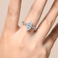 Gorgeous 3CT Marquise Shape  D Color VVS1 Synthetic Moissanite Ring  for Women Anniversary Party Gift R196