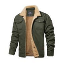 MAGCOMSEN Men's Winter Jacket Sherpa Lined Jacket Warm Trucker Coat Multi Pocket Casual Collared Menswear Tops Cotton Fleece Long Sleeve