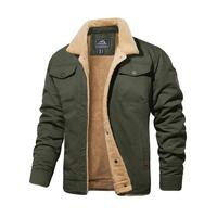 MAGCOMSEN Men's Winter Jacket Sherpa Lined Jacket Warm Trucker Coat Multi Pocket Casual Collared Menswear Tops Cotton Fleece Long Sleeve