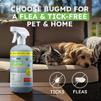 Flea & Tick Spray for Dogs, Cats & Home – Plant-Based Formula with Cedarwood Oil – Indoor/Outdoor Use – 16 oz