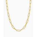 gorjana – Parker Necklace – 18K Gold-Plated Paperclip Chain – Timeless & Customizable Jewelry – Elegant Foundation for Layered Looks