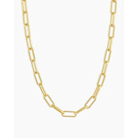 gorjana – Parker Necklace – 18K Gold-Plated Paperclip Chain – Timeless & Customizable Jewelry – Elegant Foundation for Layered Looks