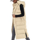 BTFBM Women's Long Puffer Vest with Quilted Hood and Button Down Closure for Winter Coat 2025 - Tops, Womenswear